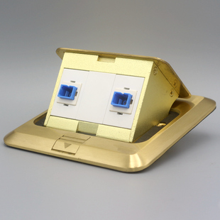 光纤地面插座全铜防水双口SC光钎地插弹起式耦合器光纤口插座地插