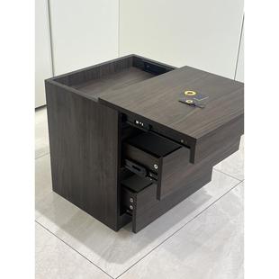 暗格床头柜纯实木橡胶木轻奢简约置物私房钱保险柜床头柜 M01