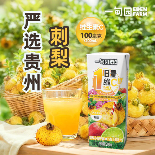 EdenFarm一甸园蓝莓葡萄果蔬汁蔬菜汁饮料羽衣甘蓝200ml*10盒整箱