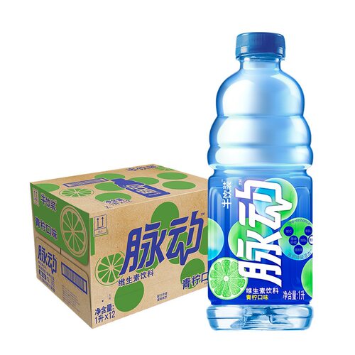 脉动维生素饮料1L*12瓶/箱青柠蜜桃味牛饮家庭装 江浙沪皖包邮