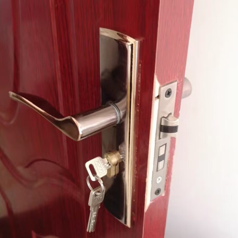 室内门锁象牙白卧室通用型静音门把手实木门锁家用锁具欧式房门锁