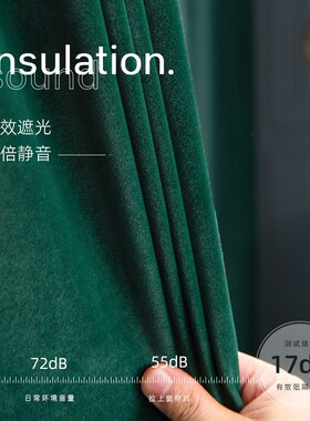 法式复古绿色窗帘卧室2023年新款全遮光时尚简约轻奢客厅防晒隔音