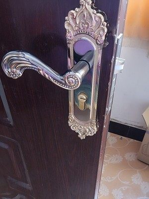 皇冠黄古铜色室内锁全铝实心把手小50木门锁实木门锁50轴承大锁体