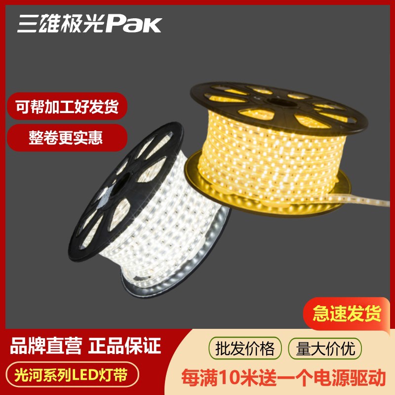 三雄极光光河LED软灯带220V高亮贴片天花客厅吊顶暗藏卡槽长灯条图片