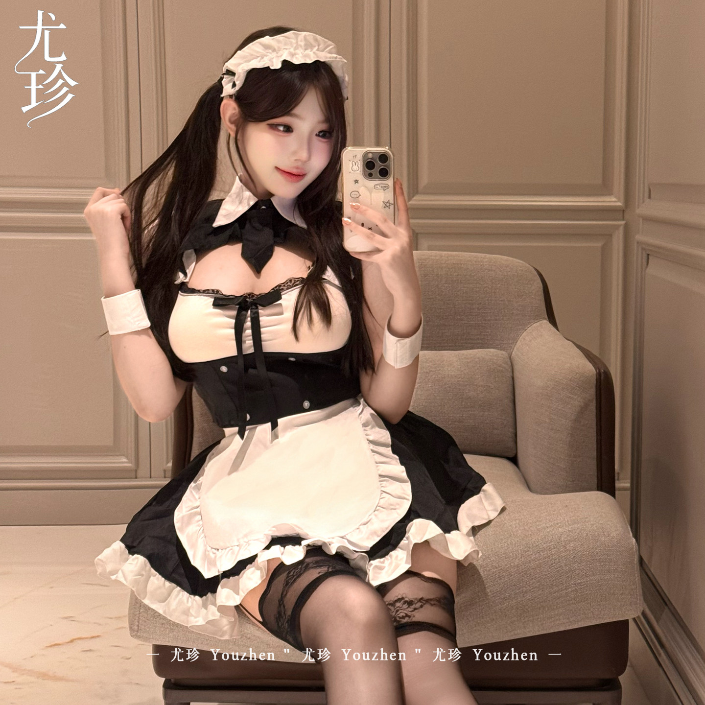 尤珍「奈莉丝」纯欲性感睡衣女仆cos制服装情侣约会战袍qqny内衣