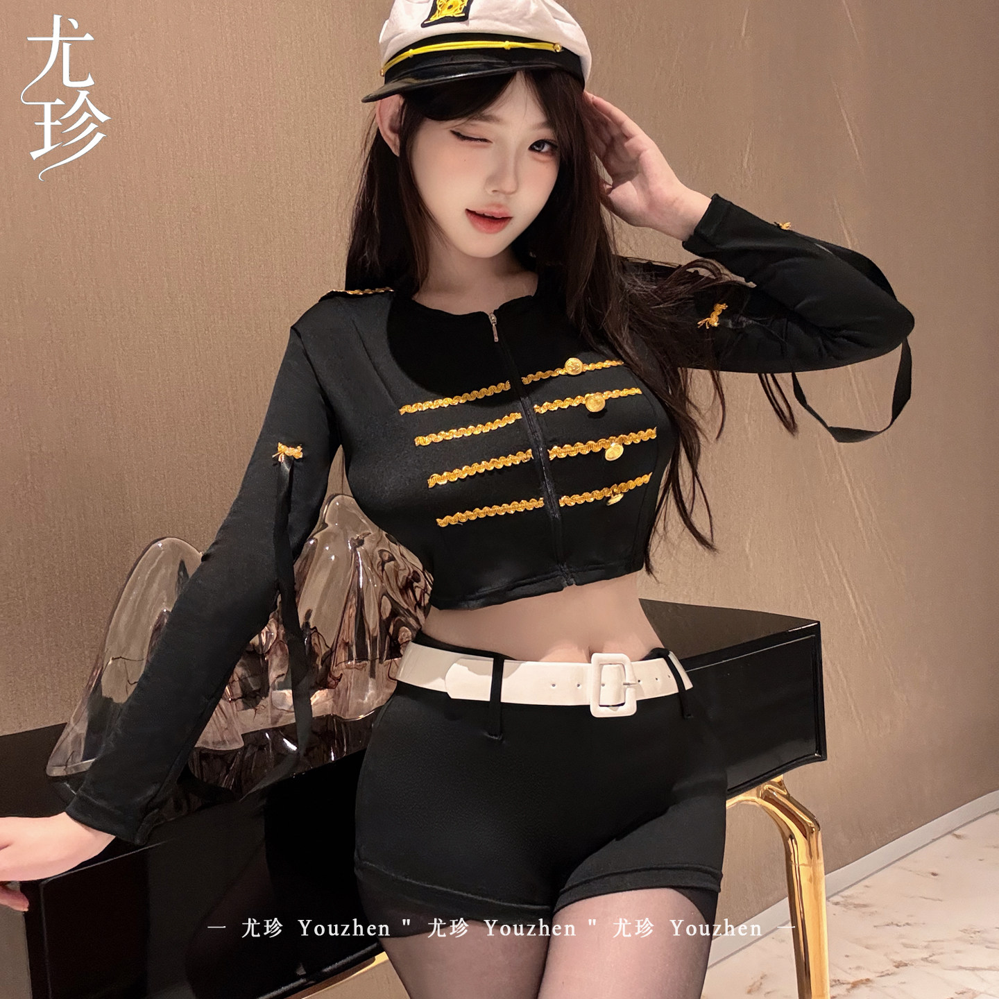 尤珍~万圣节女警cosplay制服饰穿搭少女暴君性感辣妹演出套装qqny图片