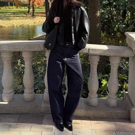 A3  CDOU正确版显瘦阔腿裤女裤牛仔裤 原色长款 原色短款