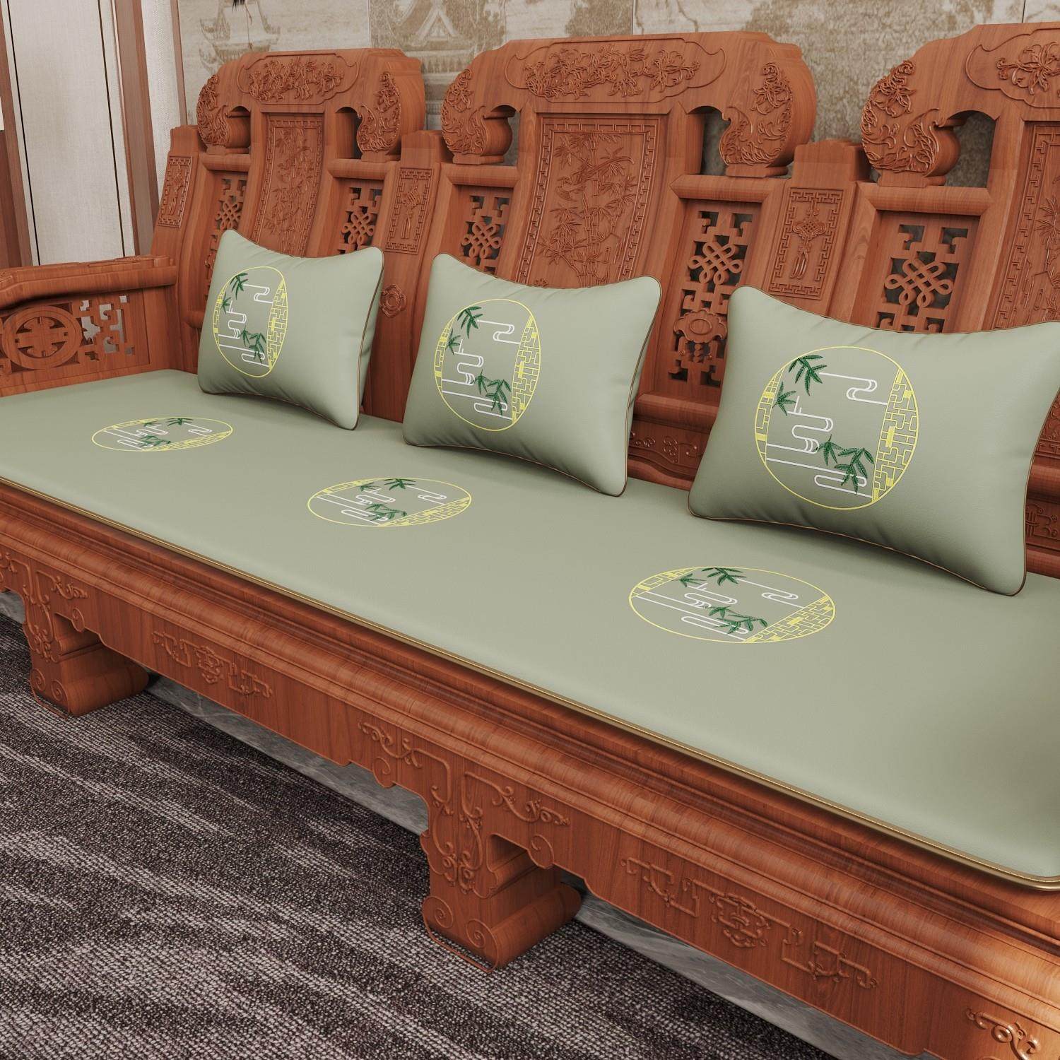 定制全套中式红木沙发皮坐垫四季通用实木椅子海绵座垫子冬夏两用