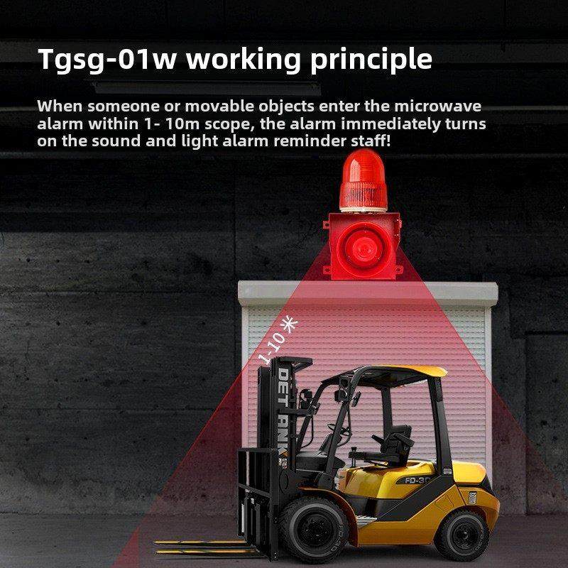 Tgsg-01W微波传感器声光报警移动车辆传感器施工现场进出报警喇叭