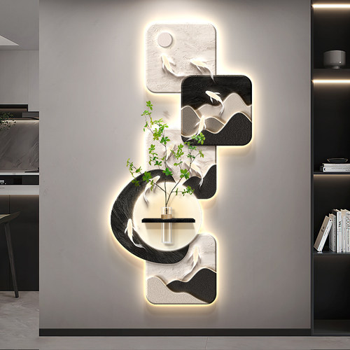 2025高级感玄关九鱼图装饰