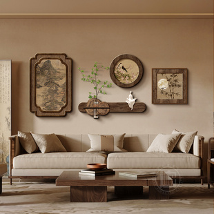 宋代美学客厅装饰画组合式软装茶室氛围布置沙发背景墙中古风挂画