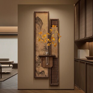 中古风宋代美学玄关装饰画入户绿植装饰挂画书房茶室氛围布置壁画