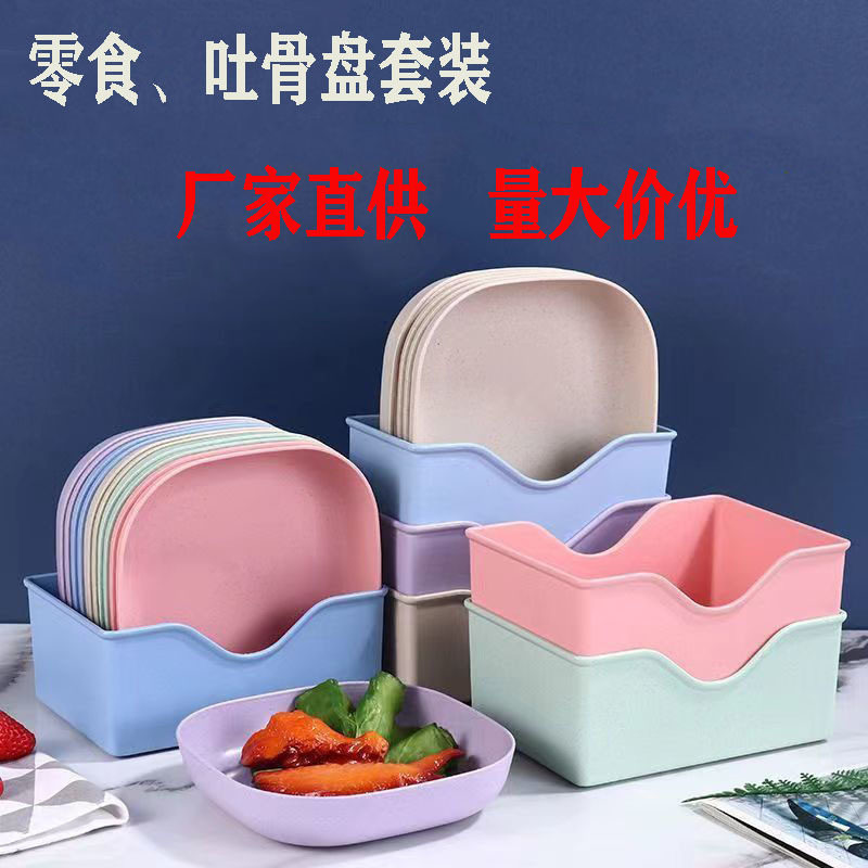 厨房立体式旋转四层调料盒小麦秸秆调味盒 盐味精 调料罐 调味罐