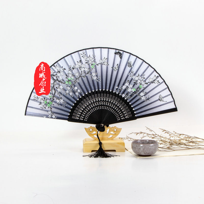 纯色折扇扇炫酷练功扇防身扇子骨扇古风霸气折扇