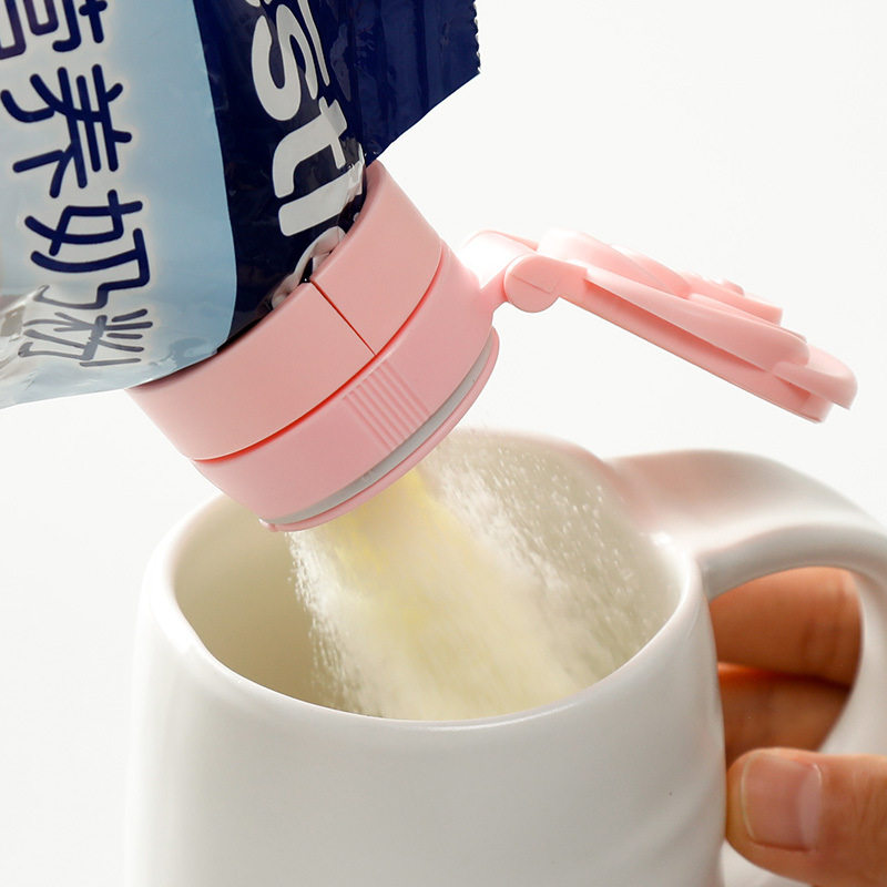 日本LEC出料嘴封口夹 茶叶奶粉塑料袋封口盖食品防潮神器密封夹子