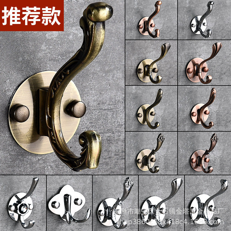 .。入户门木门口衣帽架衣柜单个挂衣钩架壁钩墙上无痕勾金古铜色