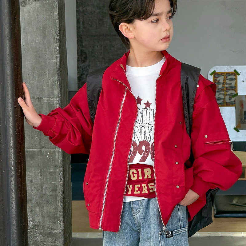 韩版夹克童装男童潮酷外套2026新款儿童春秋装中大童上衣立领百搭,童装/婴儿装/亲子装,普通外套,淘宝优惠券,粉丝福利购,淘宝优惠卷