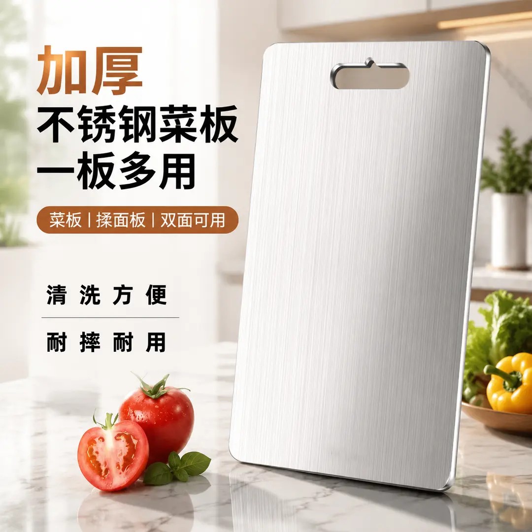 不锈钢菜板双面切菜板加厚擀面防滑砧板案板揉面板厨房菜板