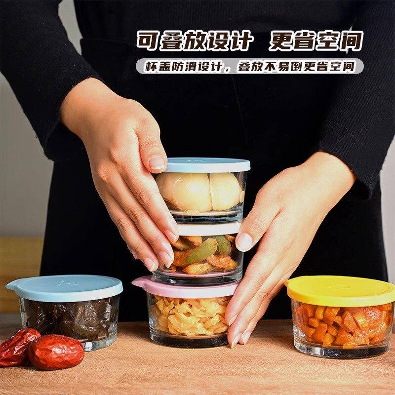 带盖咸菜罐玻璃保鲜盒食品级收纳盒冰箱保鲜罐小菜泡菜罐子分装A