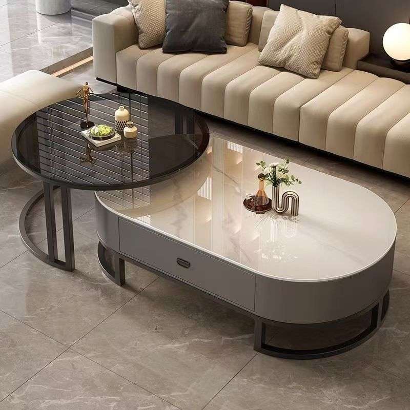 客厅岩板茶几家用轻奢现代简约小户型茶桌新款网红极简风家具