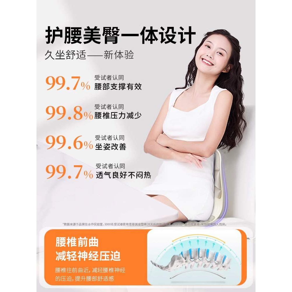 坐垫办公室久坐花瓣座垫矫正坐姿护腰靠垫一体护脊椎美臀椅垫