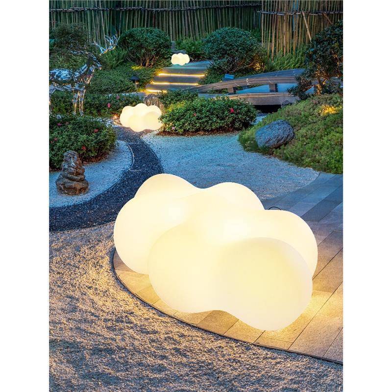 太阳能发光云朵凳景区装饰网红游乐场商场椅子户外公园防水草坪灯