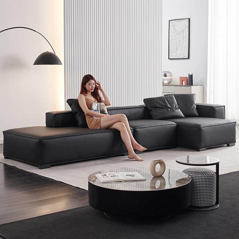 豆腐块贵妃直排真皮沙发现代简约大户型客厅意式布艺皮艺沙发工厂