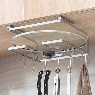 304不锈钢厨房吊柜锅盖架橱柜免打孔放锅盖置物架带挂钩K-431