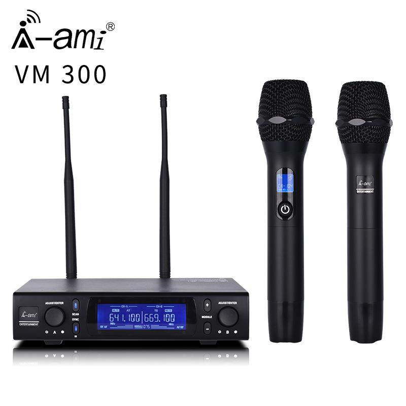 全金属UFH无线一拖二麦克风话筒VM-300演出家用商演