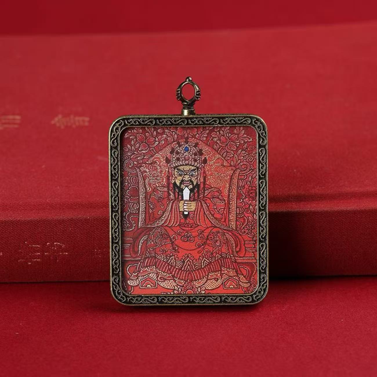五爷唐卡西藏唐卡吊坠项链龙五爷药师佛唐卡生肖项链文殊平安挂坠