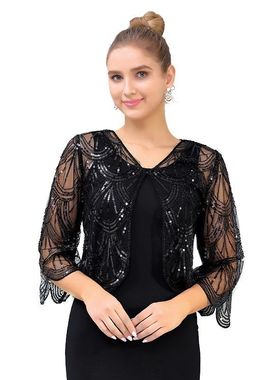 Casual sequin short loose shawl jacket休闲亮片宽松短披肩外套