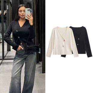 color jacket asymmetrical 纯色休闲V领不对称外套 neck Solid