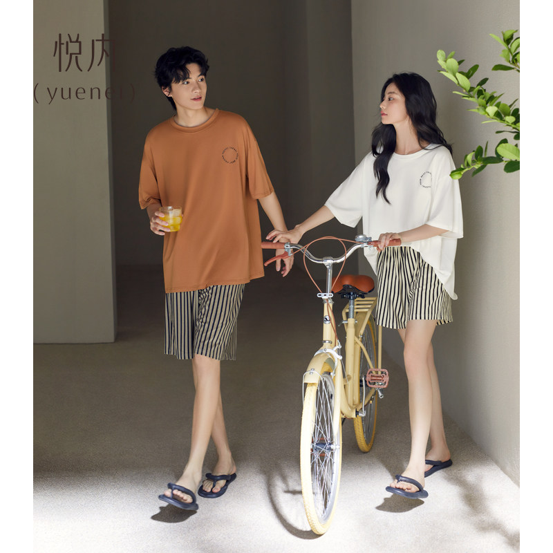 悦内情侣睡衣女夏季夏款纯棉短袖短裤家居服男休闲可外穿出门套装,女士内衣/男士内衣/家居服,睡衣/家居服套装,淘宝优惠券,粉丝福利购,淘宝优惠卷