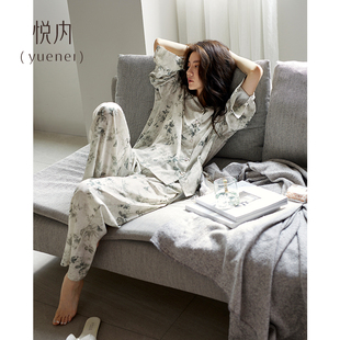 薄款 悦内睡衣女士春夏季 家居服春秋款 夏款 轻奢风高级感 莫代尔长袖