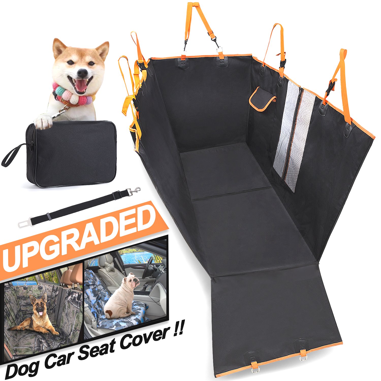 亚马逊新款可拆分狗垫防脏防水后座后排狗狗汽车垫子 车载宠物垫