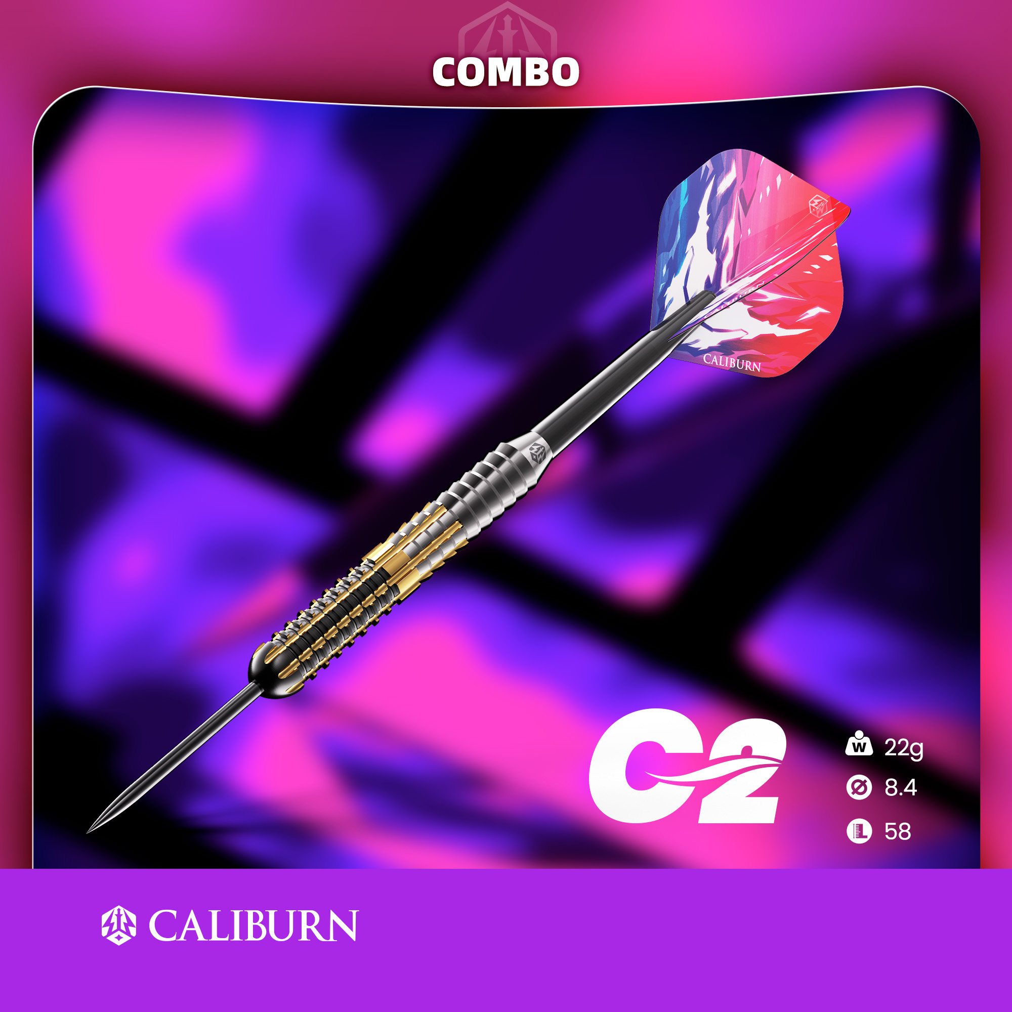 Nine brand COMBO series high-end copper dart professional dart 2025 new model (1196649227:37139297931:Color classification:C2 hard type 22g)