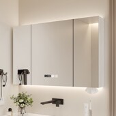 实木智能浴室镜柜单独挂墙式 卫生间浴室镜洗手Q间镜子置物架储物