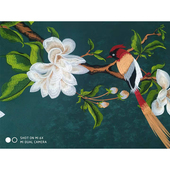 独秀墙布电视背景独绣刺绣花鸟壁布客厅沙发背景中式 X无缝加厚家