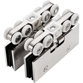 钢化玻璃门c吊轮移门滑轮不锈钢承重180KG无框玻璃推拉门轨道滑轮