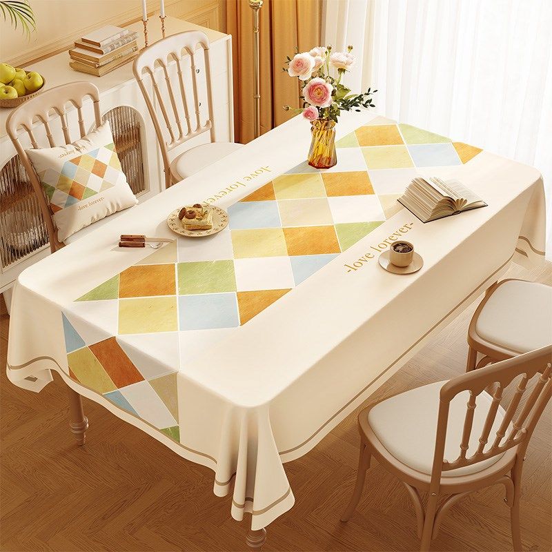 现代美式b桌布防水防油免洗餐桌布轻奢高级感加厚桌垫茶几桌布垂,居家布艺,桌布,淘宝优惠券,粉丝福利购,淘宝优惠卷