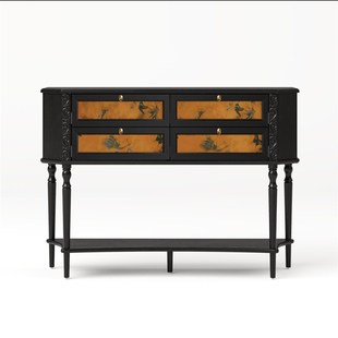 真木良造/凤鸣 法式p复古玄关柜复古实木玄关桌餐边柜新中式玄关