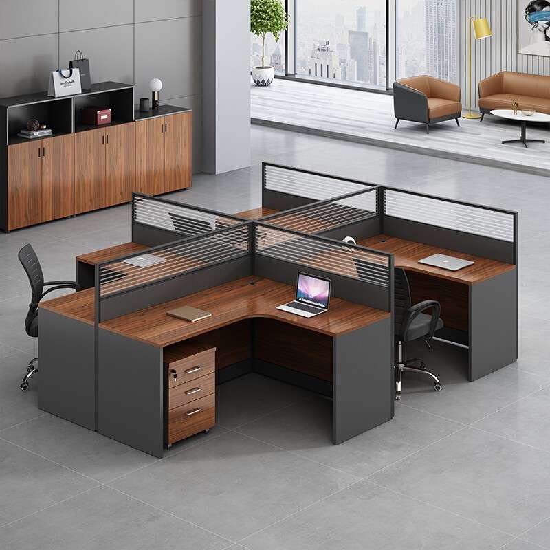 办公桌椅组合简约现代职员工位卡座二6四4人位办公桌子办公室