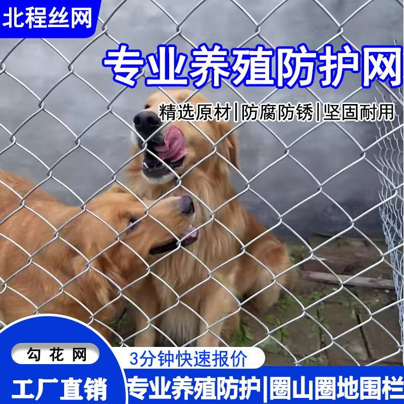 加工畜牧养殖菱形钢丝围栏镀锌勾花网不生锈的铁丝网网格防护网