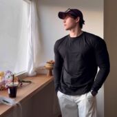 运动长袖 牛奶丝 T恤男速干衣高弹力训练服健身跑步撸铁圆领打底衫