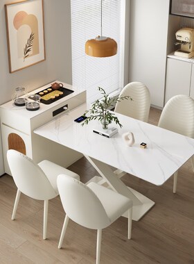 速发kadisi简桌岛台餐桌椅能合奶油风一体家用多功组岛台餐约饭桌