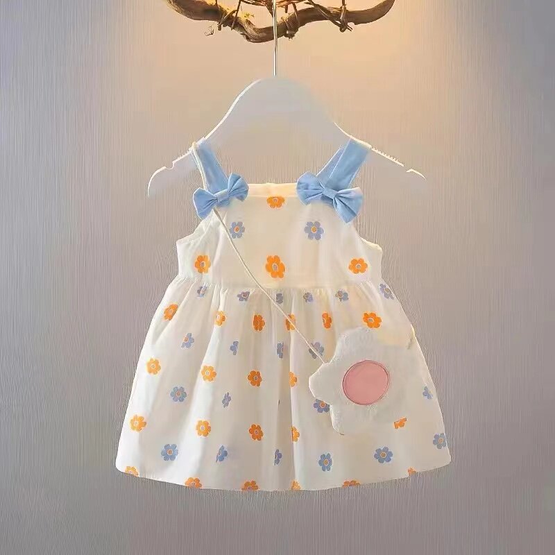 速发衣服春款可狗泰迪比熊博美奶狗猫爱花吊朵带裙公主风薄款