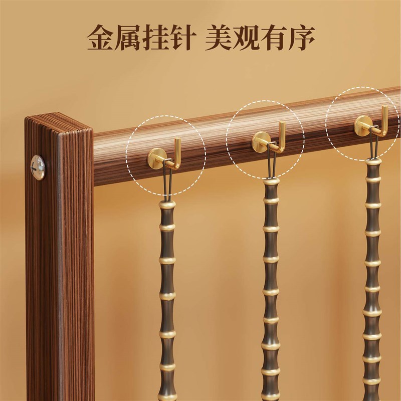速发毛笔挂架桌面实木置物架多功能悬挂式放笔架子练毛笔字专用笔