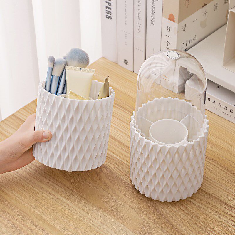 速发化妆刷收纳筒防尘高颜盖可旋转带值笔红桌面眼影刷口桶收纳