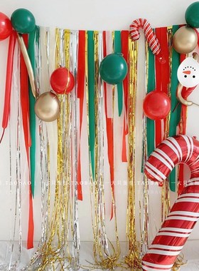 速发圣诞派对装饰气球rry Cis布mas铝膜景诞快乐t置背圣装饰