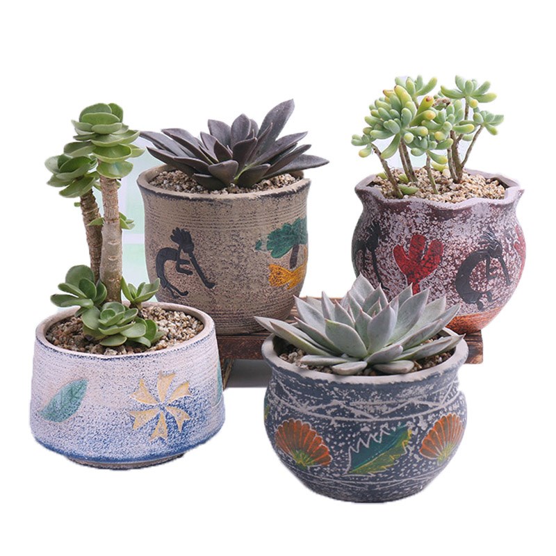 速发多肉花陶家用台红陶大口径陶盆盆土创意粗陶大小陶瓷盆